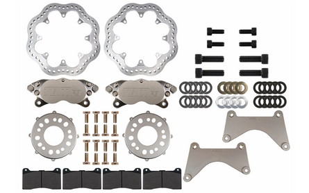 05-14 Mustang S197 Medium Duty F3 4 piston Drag Racing Front Brake Kit (Reusing Factory Hubs) 001-0273-1