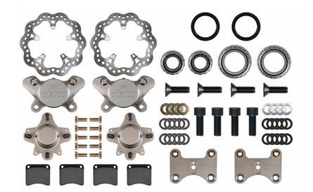 Mustang Fox Body Lightweight Front Drag Brakes 4 Lug (w/ New Aluminum Hub) F1 Caliper - 001-0324-1