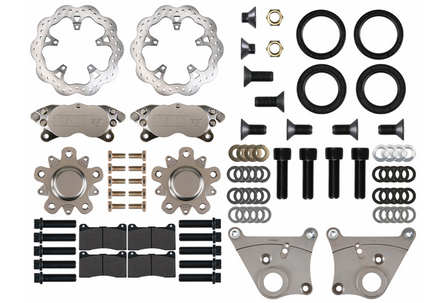 AFCO / Santhuff’s / Menscer(Mono-Twin Tube) Strut Medium Duty 4 Piston Front Brake Kit (5 on 4.50 Hub Mount)