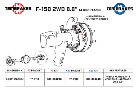 2015-25 F-150 2WD/4WD XS3 Rear Extreme Street Brake Kit 6 lug (Stock Axle Housing End)