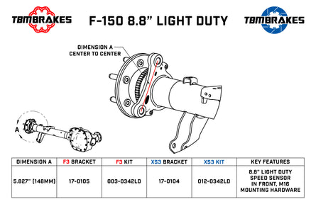 2015-25 F-150 2WD/4WD XS3 Rear Extreme Street Brake Kit 6 lug (Stock Axle Housing End)