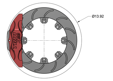 Rear XS3 Extreme Street Brake Kit (Big Ford New / Late