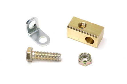 3/16" Brass Brake T-Fitting w/Mounting Hole and 90 Degree Bracket (20-10020)